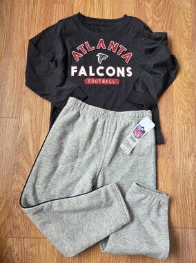 Atlanta Falcons Boys Set 4T Long Sleeve Tshirt Sweatpants Team Logo NWT Football